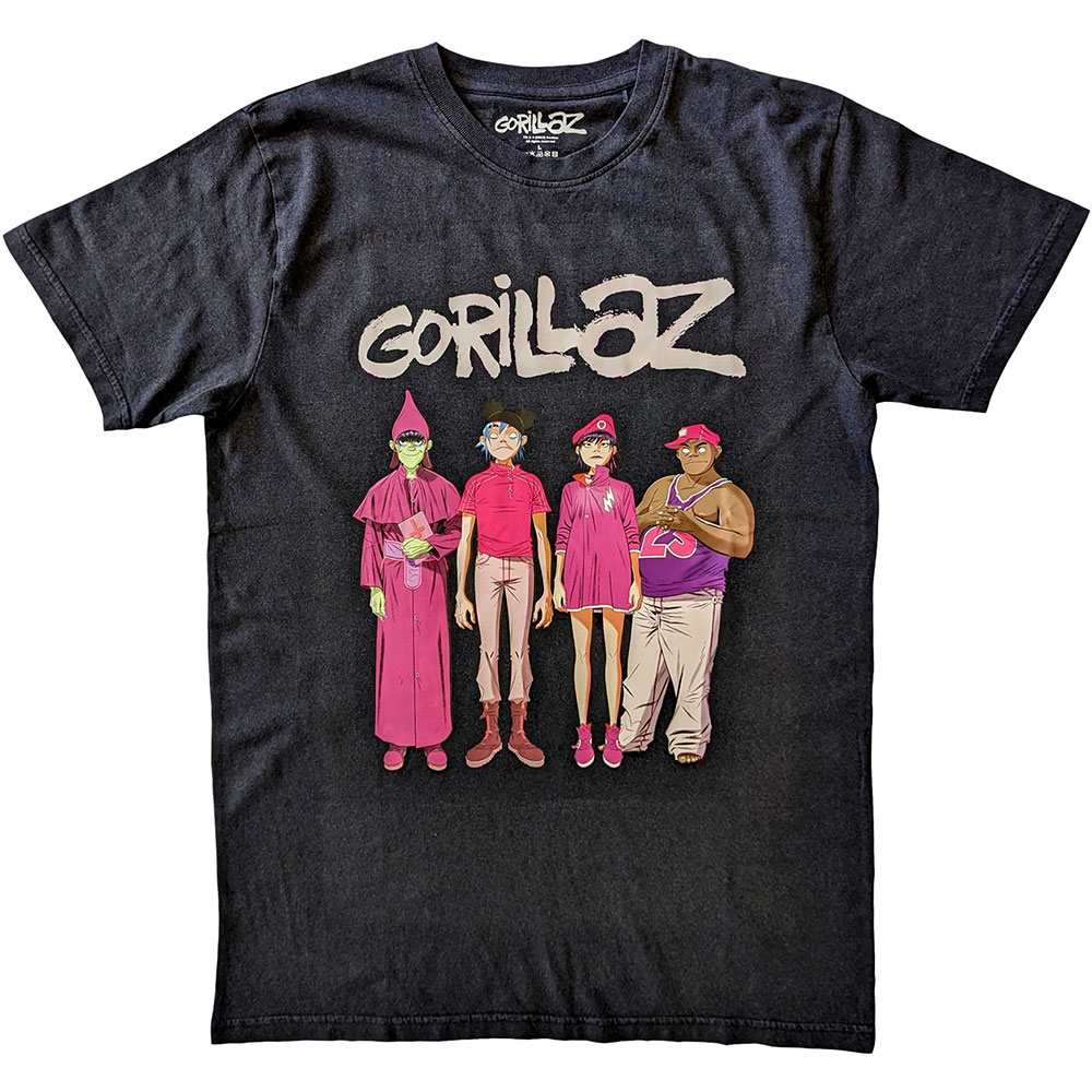 Gorillaz - Cracker Island Standing Group Heren T-shirt - Zwart